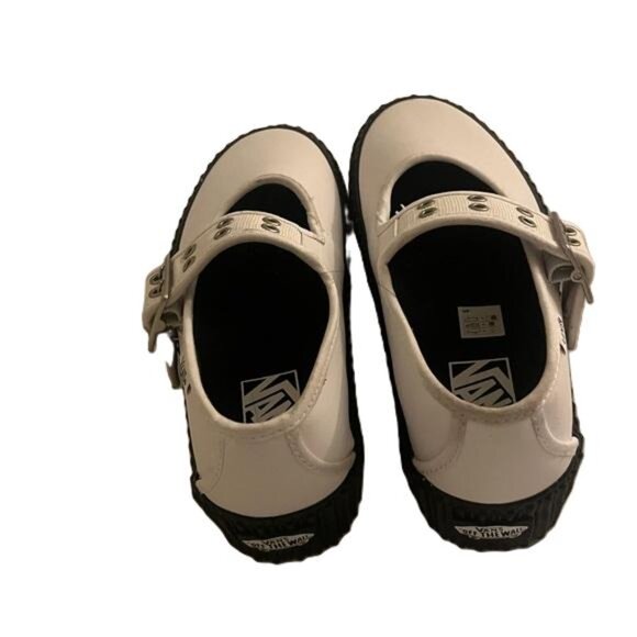 Vans Mary Jane Creepers Black and White Buckle Shoes, Size 6 - Picture 7 of 7